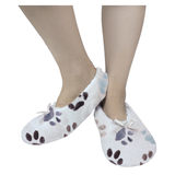 Paw Print Velvety Sherpa Fleece Slippers