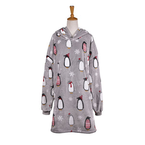 Arctic Dreams Penguin Oversized Blanket Pullover