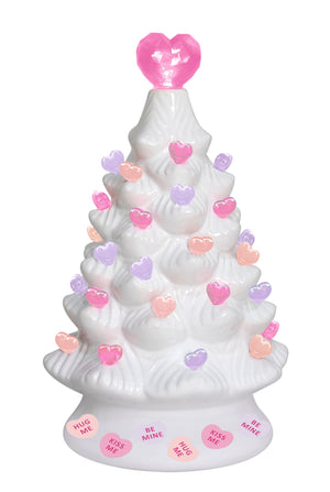 7.5" Conversation Hearts LED Ceramic Tree - At Home by Mirabeau