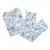 Winter Wonderland Soft Blue Button Down Loungewear Set