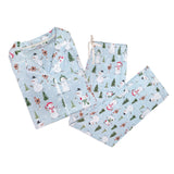 Winter Wonderland Soft Blue Button Down Loungewear Set