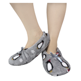 Arctic Dream Penguin Velvety Sherpa Fleece Slippers