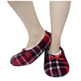 Fireside Plaid Velvety Sherpa Lined Fleece Slippers