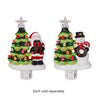 6.5" Santa and Snowman with Tree Ceramic Nightlight