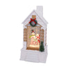 9.875" Joyful Snowman Family Village Glitter House