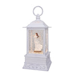 10.5" Heavenly White Angel with Dove Glitter Water Lantern