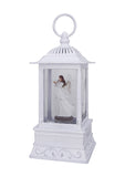10.5" Heavenly White Angel with Dove Glitter Water Lantern