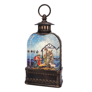 10.75" Nativity Holy Night Dome Glitter Lantern