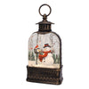 10.75" Snowman & Cardinal Dome Glitter Lantern
