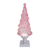 14" LED Lighted Glitter Pink Tree