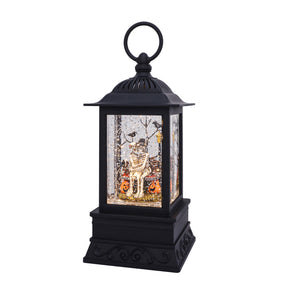 10.5" Spooky Skeleton Sweethearts Glitter Lantern