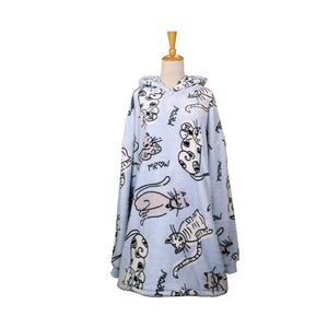 Whiskered Whispers Oversized Blanket Pullover