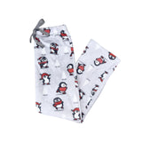 Velvety Fleece PJ Bottoms-Penguin Snowball Shuffle