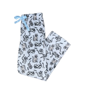 Velvety Fleece PJ Bottoms - Whiskered Whispers