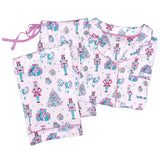 El Sugarplum Nutcracker Pink Button Down Loungewear Set