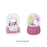 100mm Wind-Up Musical Pink Water Globe Sugarplum Christmas