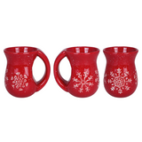 Cranberry Red Snowflake Cozy Mug 16 Oz.