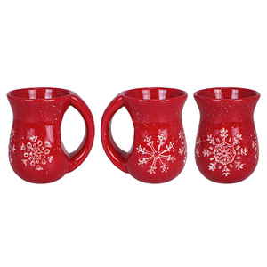 Cranberry Red Snowflake Cozy Mug 16 Oz.
