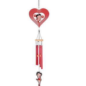 Betty Boop Red Heart Spinning Windchime