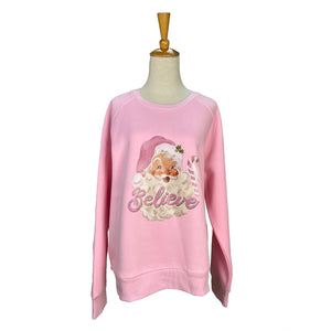 Believe Saint Nick Sweatshirt - Pink