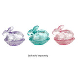 4.5" Retro Easter Bunny Basket Glass Covered Candy Dish