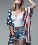 Sheer Old Glory Americana Patriotic Shawl