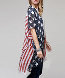 Sheer Old Glory Americana Patriotic Shawl