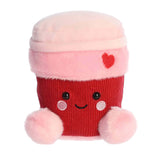 Palm Pals - Parker Red Pink Coffee Cup with Heart 5" Stuffed Plush