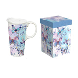 Butterfly Sparkle 17 Oz. Ceramic Travel Cup with Lid and Box
