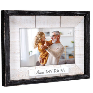 I Love My Papa Rustic Matted Picture Frame with I Love My Grandpa Rustic Matted Picture Frame with Plaque Attachment Holds 4"x6" Photo Attachment Holds 4"x6" Photo