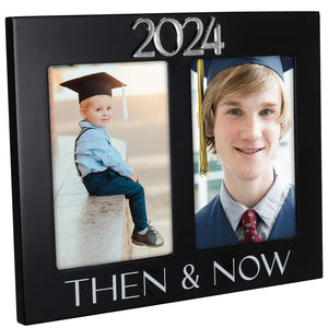 Then and Now 2024 Graduate Double Frame Holds 2 4"x6" Photos