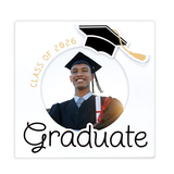 Class of 2026 Graduate Square Picture Frame with Round Opening Holds 4"x4" Photo