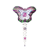 Crystal Butterfly Mini 6.5" Wind Spinner and 7.5" Crystal Twister Set