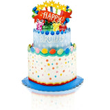 Mini Confetti Birthday Cake Fresh Cut Paper Flowers Pop-Up Bouquet