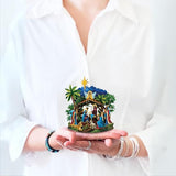 Mini Star Nativity Fresh Cut Paper Flowers Pop-Up Card