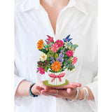 Mini Enchanted Garden Fresh Cut Paper Flowers Pop-Up Card