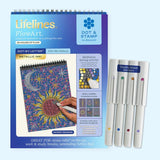 FlowArt Dot-By-Letter Into the Galaxy Metallic Meditative Dotting Activity Book & Markers