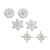 Holiday Earrings Silver Snowflake with Crystals Trio