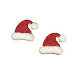 Holiday Earrings Glitter Santa Hats