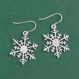 Holiday Earrings Silver Snowflakes
