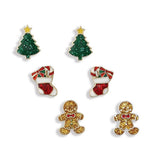Holiday Earrings Gingerbread Tree Stocking