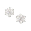 Holiday Earrings Silver Snowflake with Crystal