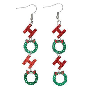 Holiday Earrings HO HO Wreaths