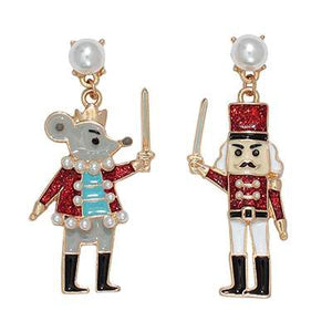 Holiday Earrings Nutcracker and Mouse King