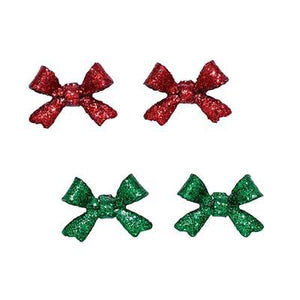 Holiday Earrings Glitter Holiday Bows Duo