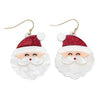 Holiday Earrings Jolly Santa with Crystals