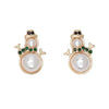 Holiday Earrings Pearl and Crystal Snowmen