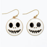 Halloween Earrings Enamel Happy Skull