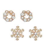 Holiday Earrings Duo Wreath Snowflake