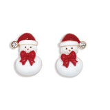 Holiday Earrings Dandy Snowmen with Bow Ties